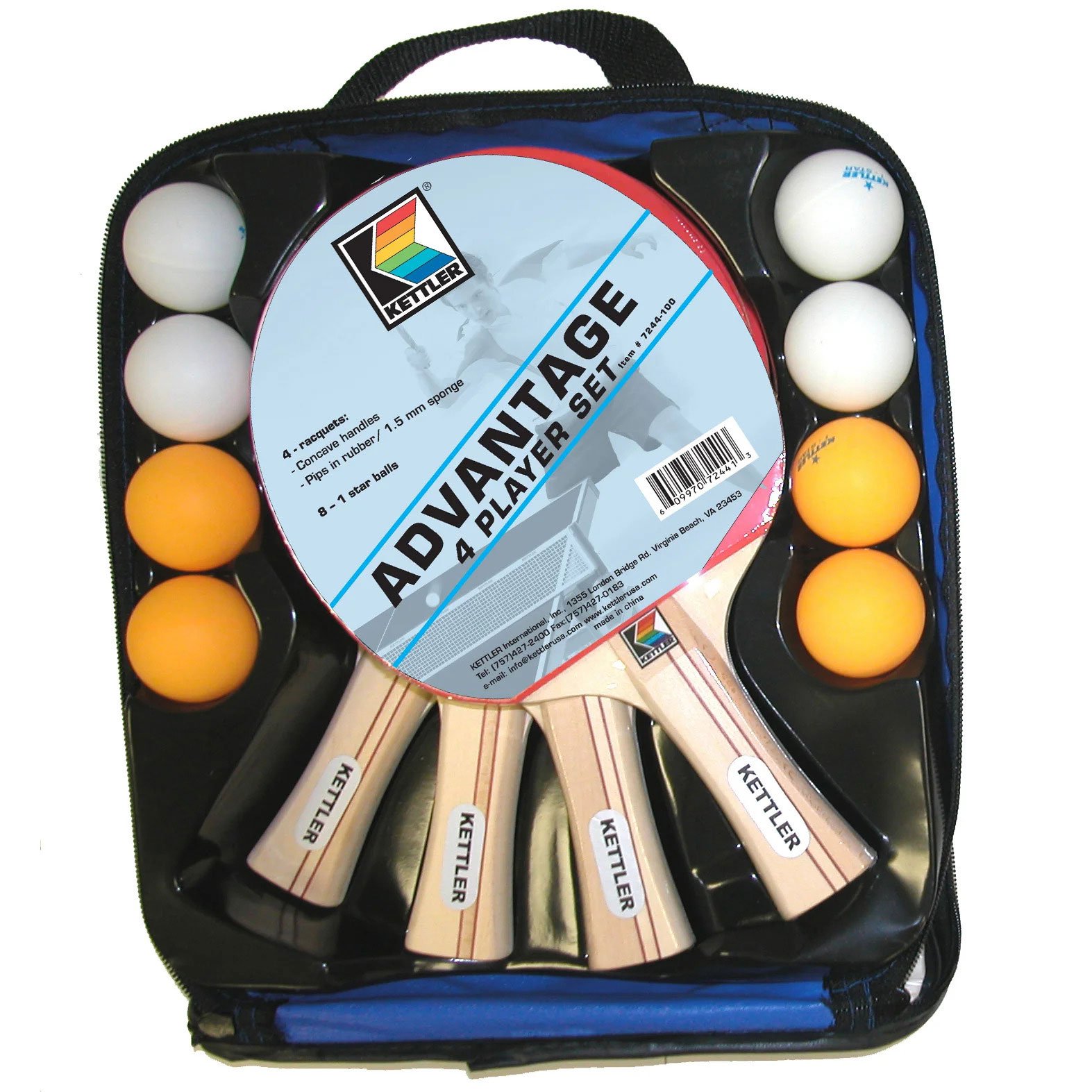 4 Players Table Tennis Bat and Ball Bundle / 07244-100